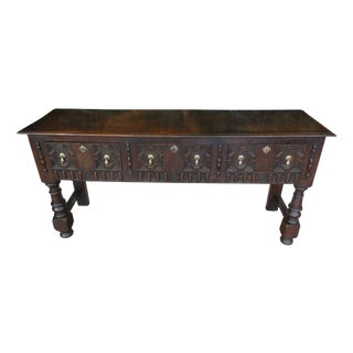 Antique English Country Oak Dresser Base, 1750 For Sale