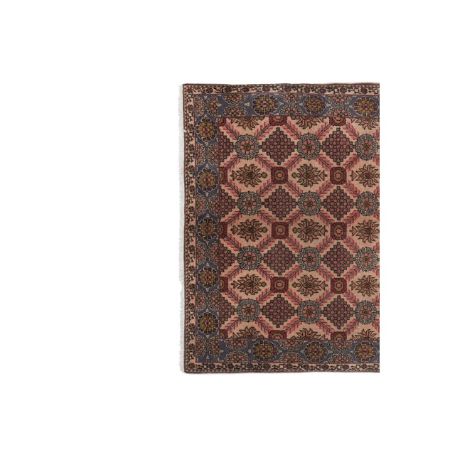Mid-Century Modern 1960s Vintage Turkish Bor Rug 4'4'' X 6'8'' For Sale - Image 3 of 13