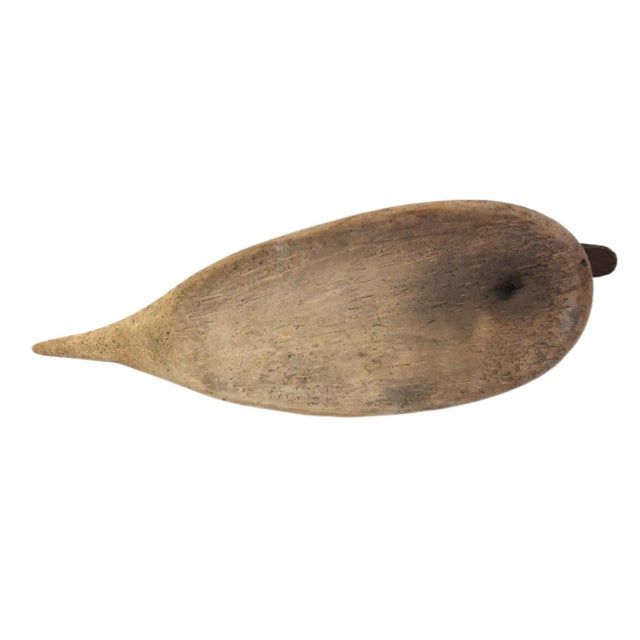 Antique Rustic Primitive Farmhouse Carved Duck Decoy For Sale - Image 4 of 6