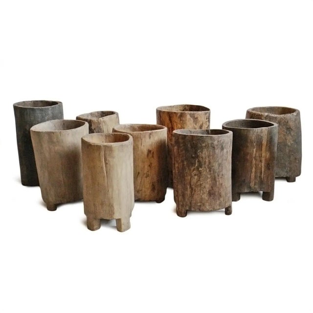 Rustic Old Naga Wood Trunk Pot For Sale - Image 3 of 5