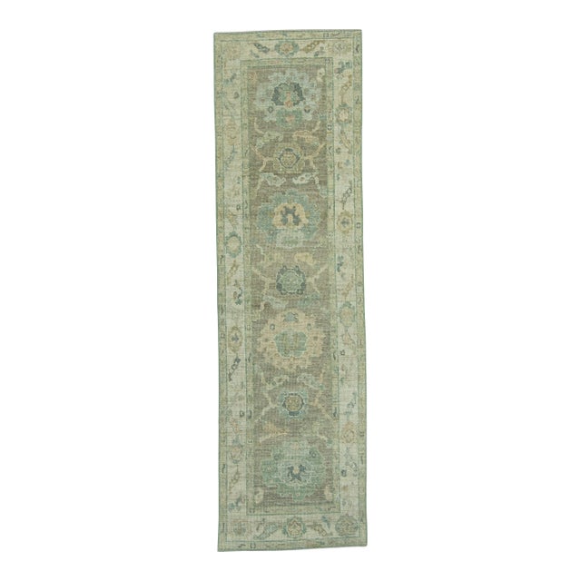 Turkish Oushak Rug 2'5" x 8'7" #19269 For Sale