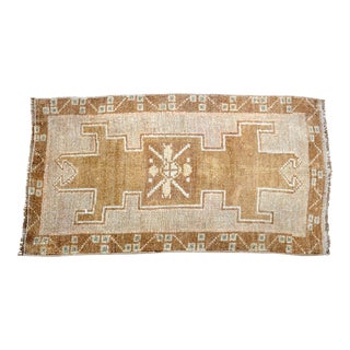 1960s Camel Color Muted Oushak Rug For Sale