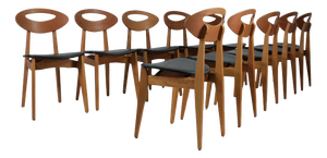 Ten Dining Room Chairs by Roger Landault for Maison Sentou, 1950, Set of 10