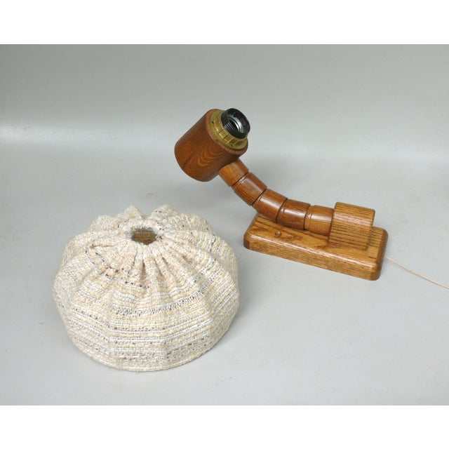 Wood Wall Lights with Fabric Shades from Fischer Leuchten, 1960s, Set of 2 For Sale - Image 17 of 18