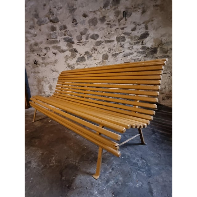 Mid-Century French Pine Garden Bench, 1960s For Sale - Image 12 of 18