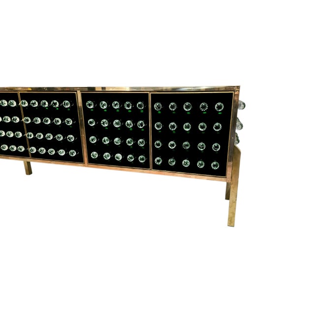 Brass and Murano Glass Sideboard with 120 Fused Spheres from Justfurnituress SRL For Sale - Image 4 of 13