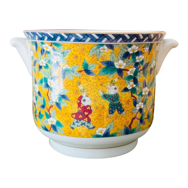 Vintage Windsor Takahashi Hand Decorated Cachepot Planter San Francisco Japan For Sale