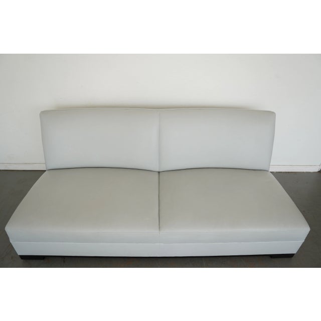Gray Donghia Custom Armless Sofas and Ottoman For Sale - Image 8 of 15