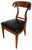 Biedermeier Shovel Chair in Walnut Veneer & Black Leather, Austria, 1820s For Sale