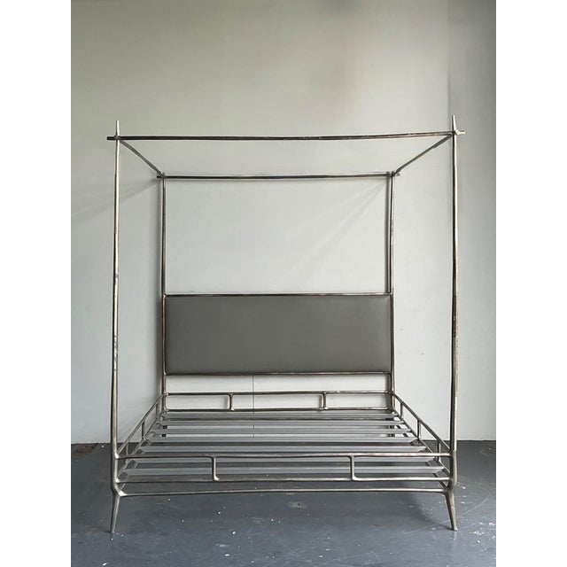 Vintage Metal King Canopy Bed Frame For Sale - Image 4 of 12