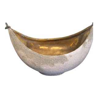 Paper Mache' Brass Boat Bowl For Sale