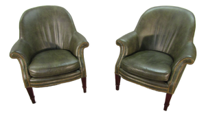 Baker Furniture Pair of Leather Chairs