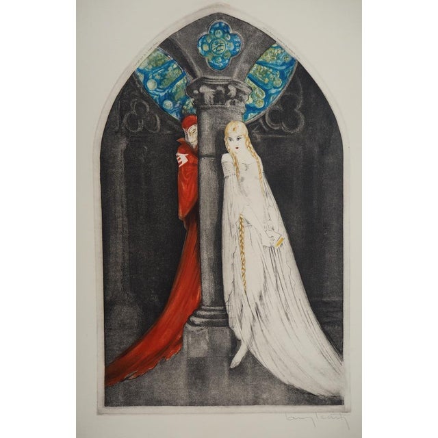 Louis icart margueritte and méphistophélès, 1928 original etching and aquatint on vellum 62 x 45 cm signed in pencil lower...