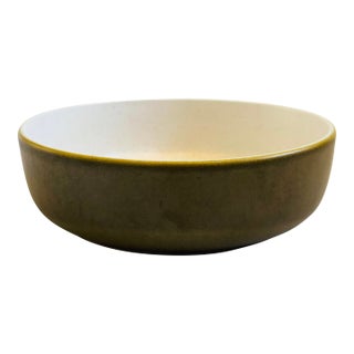 Vintage Olive Green Ceramic Serving Bowl For Sale