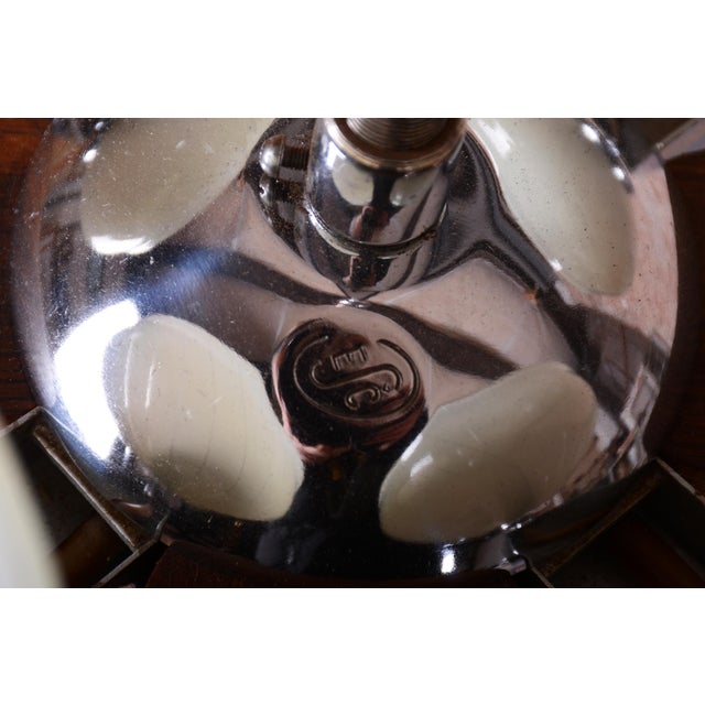 Metal Art Deco Chandelier in Chrome-Plated Steel and Glass from Napako, Czech, 1930s For Sale - Image 7 of 12