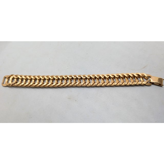 Napier Vintage 1970s Signed Napier Goldtone Link Bracelet For Sale - Image 4 of 7