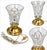 Elegant vintage table lamp combining a sparkling cut crystal shade with a warm polished brass base. The crystal features...