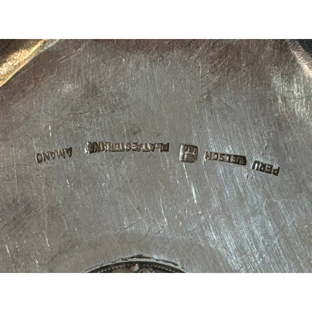 Mid 20th Century Vintage Peruvian Sterling Silver Coin Tray For Sale - Image 5 of 6