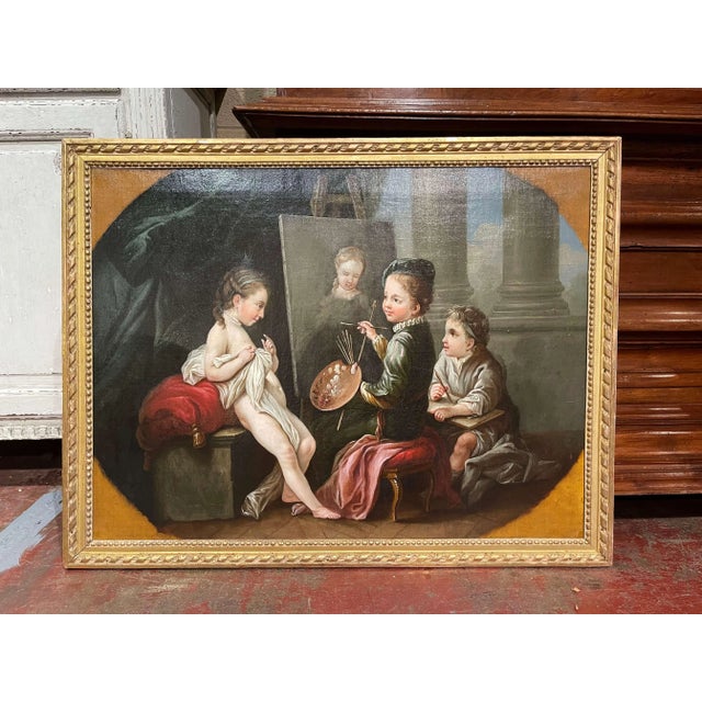 Mid 18th Century 18th Century French “Four Arts” Allegorical Paintings After Carle Van Loo For Sale - Image 5 of 18
