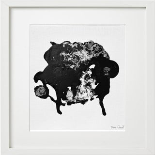 18' X 18' Framed Original Black and White Painting by Diane Grant For Sale