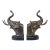 Vintage Silvered Bronze Elephant Form Bookends—A Pair For Sale