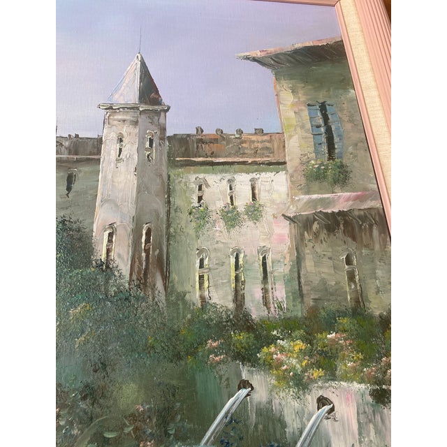 Textile 1980s Jane Mabry Original Large Oil Painting "Sail Boat Palace" For Sale - Image 7 of 12