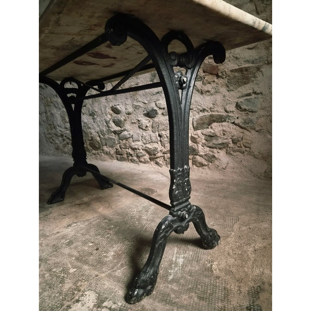 Antique French Marble Bistro Table with Cast Iron Base, 1920s For Sale - Image 18 of 18