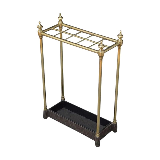 Late Victorian Brass Umbrella Stand For Sale