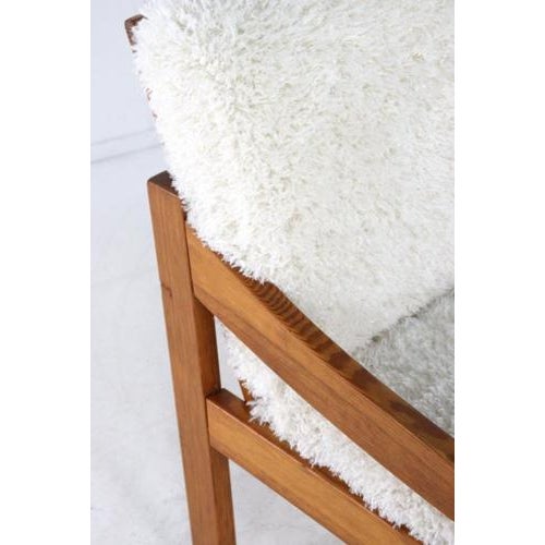 Pine Armchair with Cream Upholstery, 1970s For Sale - Image 6 of 15