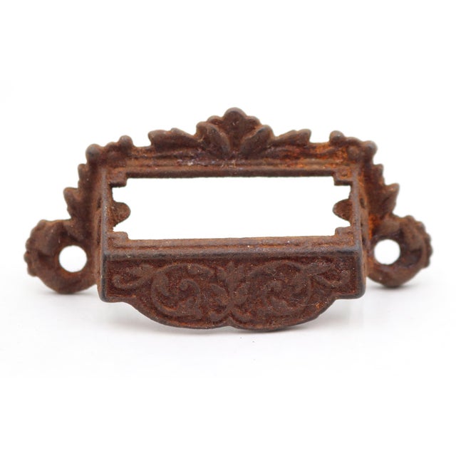 Pair of Antique 3.5 In. Victorian Iron Apothecary Bin Pulls For Sale - Image 4 of 5