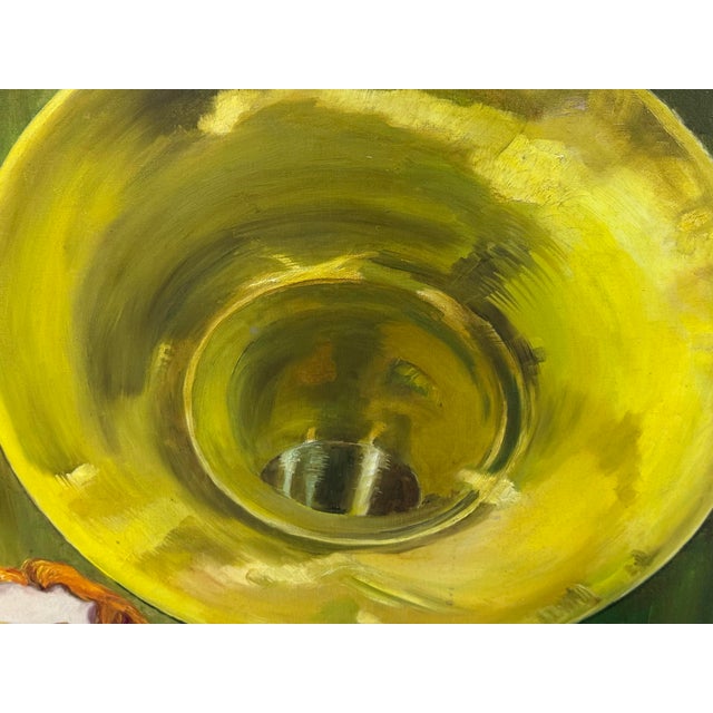Textile Late 20th Century Alexander Borisoff “Sascha” Framed Clown Oil on Canvas Playing Tuba Painting For Sale - Image 7 of 12