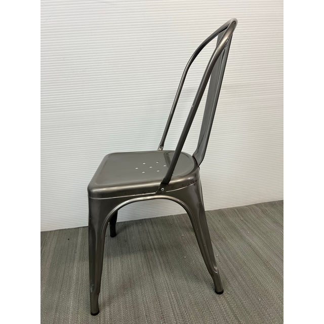 Xavier Pauchard for Tolix Galvanized Steel a-Chairs, Set of Four For Sale - Image 12 of 12