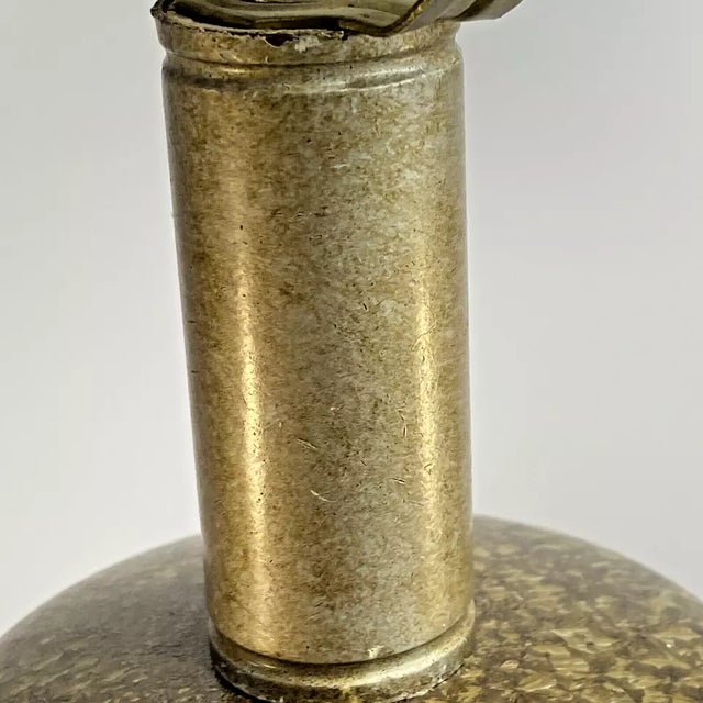 Brown Mid-Century Modern Table Lamp Drip Glaze Brown Chartreuse Gold Flecks For Sale - Image 8 of 10