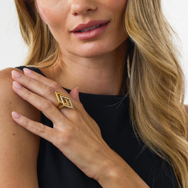 This elegant French vintage Chaumet ring is a sophisticated 1970’s design, beautifully crafted in 18k yellow and white...