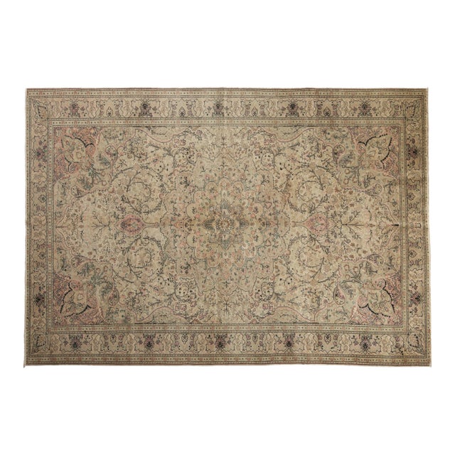 Vintage Distressed Kayseri Carpet - 6'8" x 9'8" For Sale