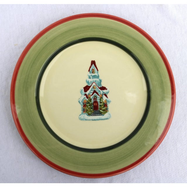 Ceramic Christopher Radko Christopher's Tree Dessert Plates-Set of 7 For Sale - Image 7 of 7
