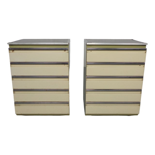 Steel Mobile Medical Cabinets with Drawers from Baisch, Germany, 1950s, Set of 2 For Sale