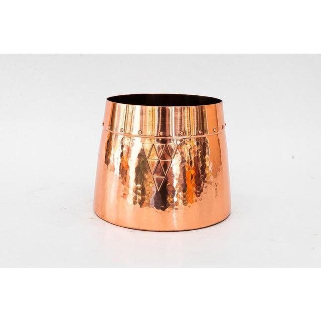 Small Art Deco Hammered Copper Plant Pot, 1920s For Sale - Image 6 of 6