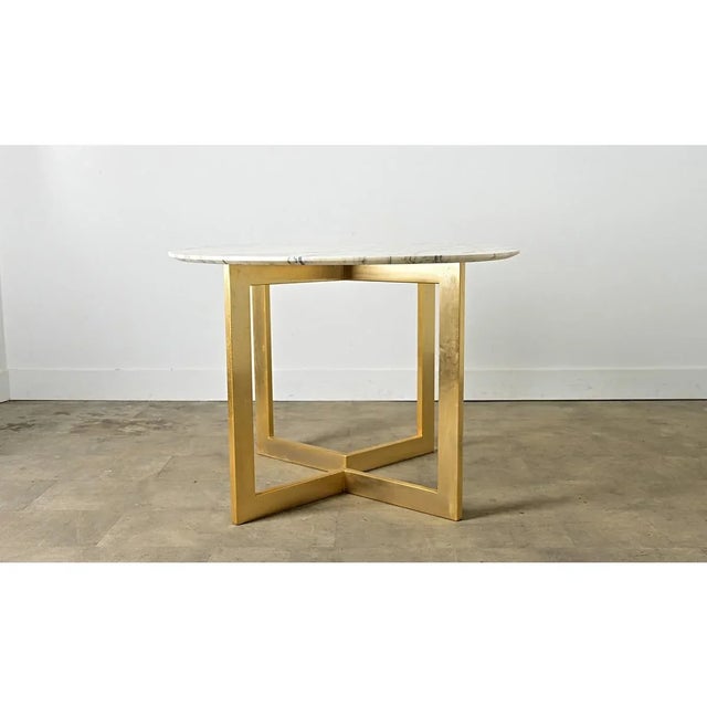 Modern French Modern Oval Marble Dining Table For Sale - Image 3 of 12