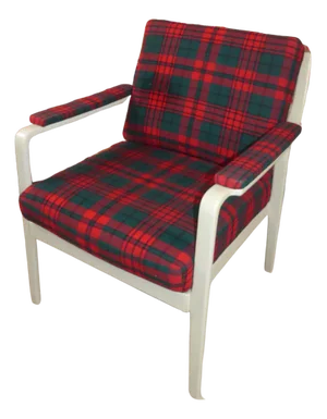 Red & Green Checkered Easy Chair, 1960s