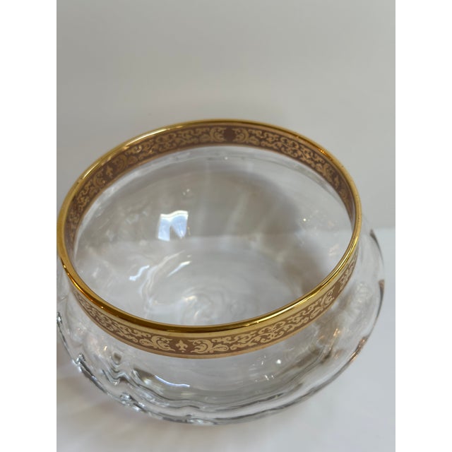 Minimalism Vintage 1970s Lenox "Autumn" Pattern Collection 4" Diameter Dish Bowl Crystal Gold Encrusted Band For Sale - Image 3 of 12