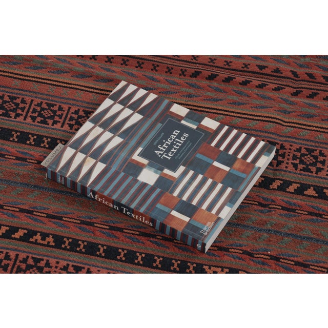1950s Vintage Persian Tribal Square Kilim, Red & Teal Geometric Stripes - Rug & Kilim For Sale - Image 5 of 10