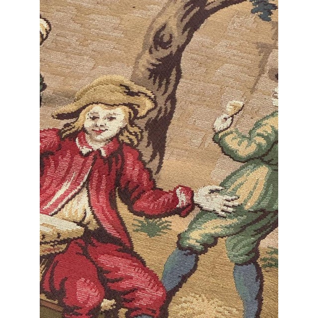 Antique French Jacquard Tapestry with Village Motif in the style of Aubusson, 1970s For Sale - Image 11 of 18