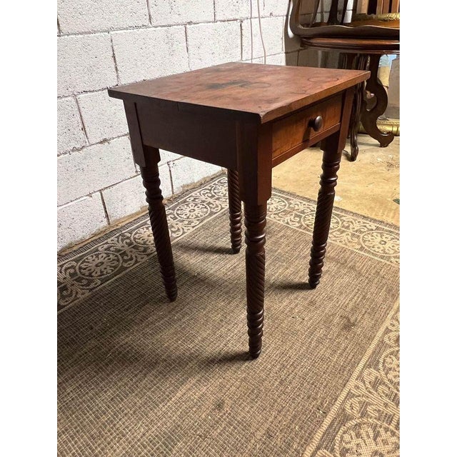 19th Century Antique American Style Solid Wood. One-Drawer Night Stand Work Table Can be used as side table Solid wood...
