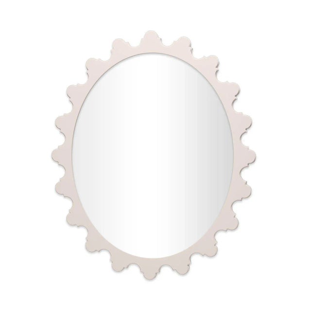 Contemporary Fleur Home Garden District Magazine Oval Mirror in Frosted Petal, 32x37 For Sale - Image 3 of 3