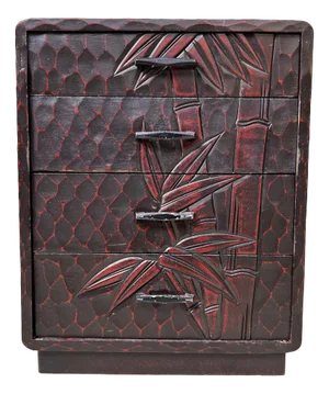 Kamakura Bori Haribako Bamboo Tansu Sewing Cabinet, Japan, 1970s