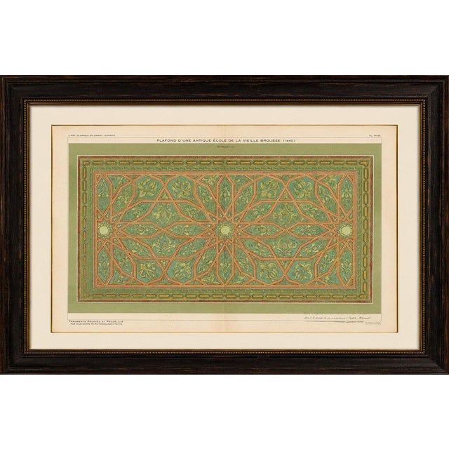 Antique Ottoman Painted Ceiling Design Print, Old Bursa School, Alexandre Raymond, 1924 Original architectural lithograph...