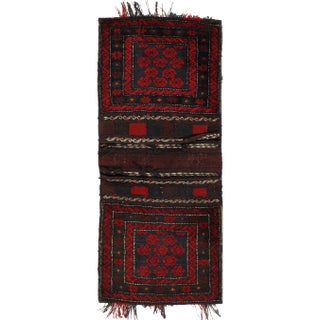 Vintage Persian Hand Knotted Shiraz Saddle Bag 2'2'' X 5'1'' For Sale