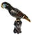 Black Chinese Cloisonné Parrot on Carved Hardwood Tree Trunk Base Chinese, Circa 1960 For Sale - Image 8 of 13