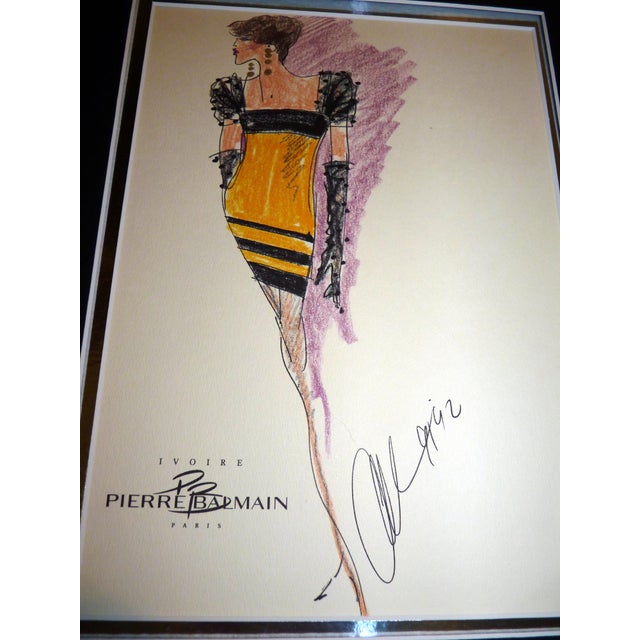 This is an authentic vintage fashion stat sheet from the early 1990s, acquired in Paris. It features a striking,...